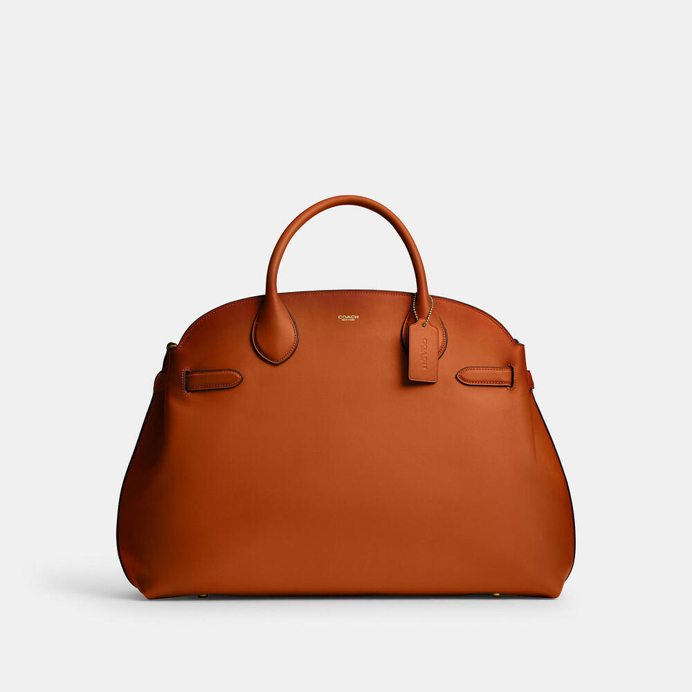 Coach Soft Empire Carryall Bag 48 in Toffee with Brass Hardware